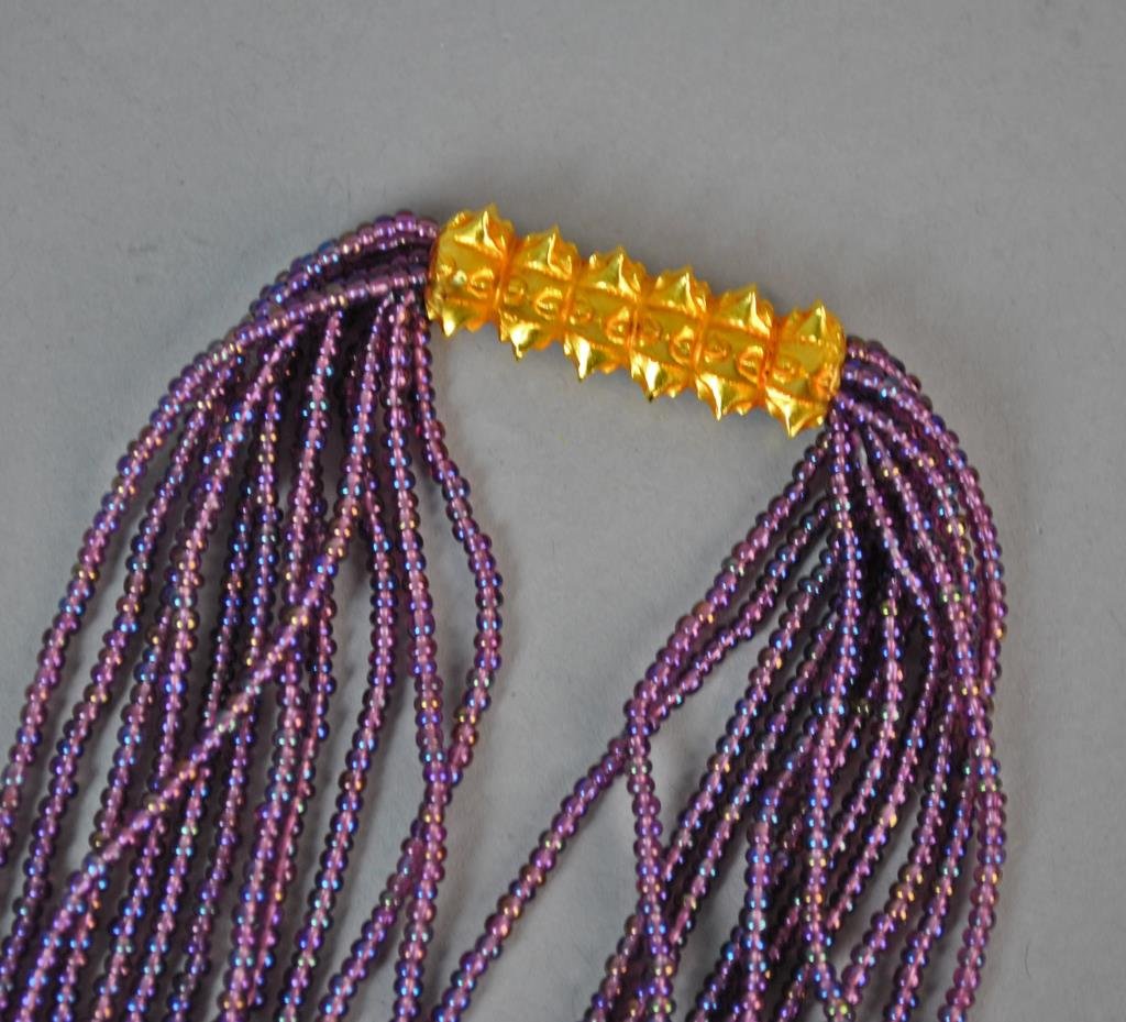 MULTI-STRAND BEADED NECKLACE WITH 22K PENDANT (1 of 2)