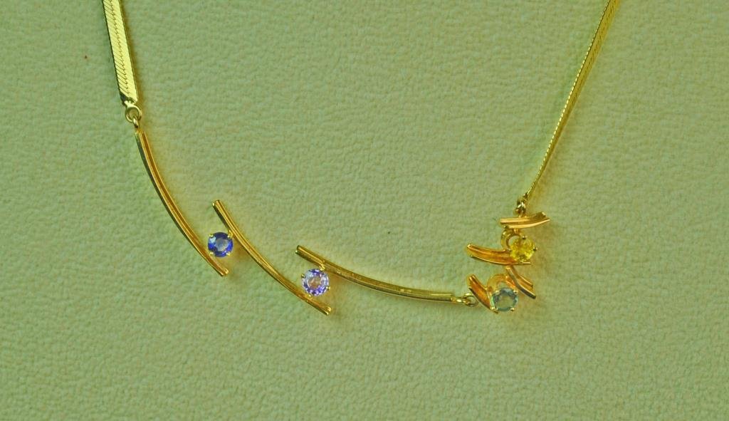 JOAN MICHLIN 14K SAPPHIRE TEMPO NECKLACE (1 of 3)