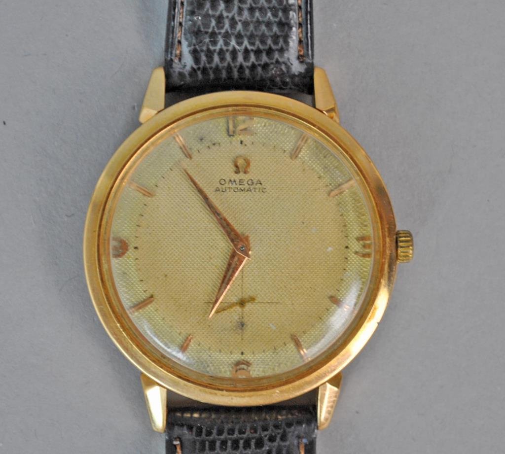 GENTS 18K OMEGA GOLD CASE WATCH (1 of 5)