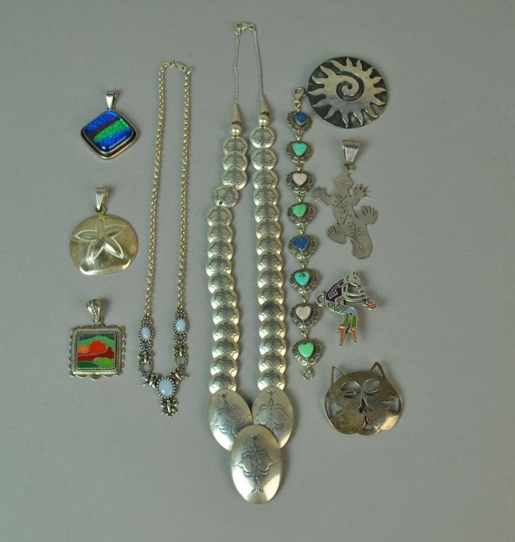 (10) PIECE SILVER JEWELRY GROUP (1 of 2)