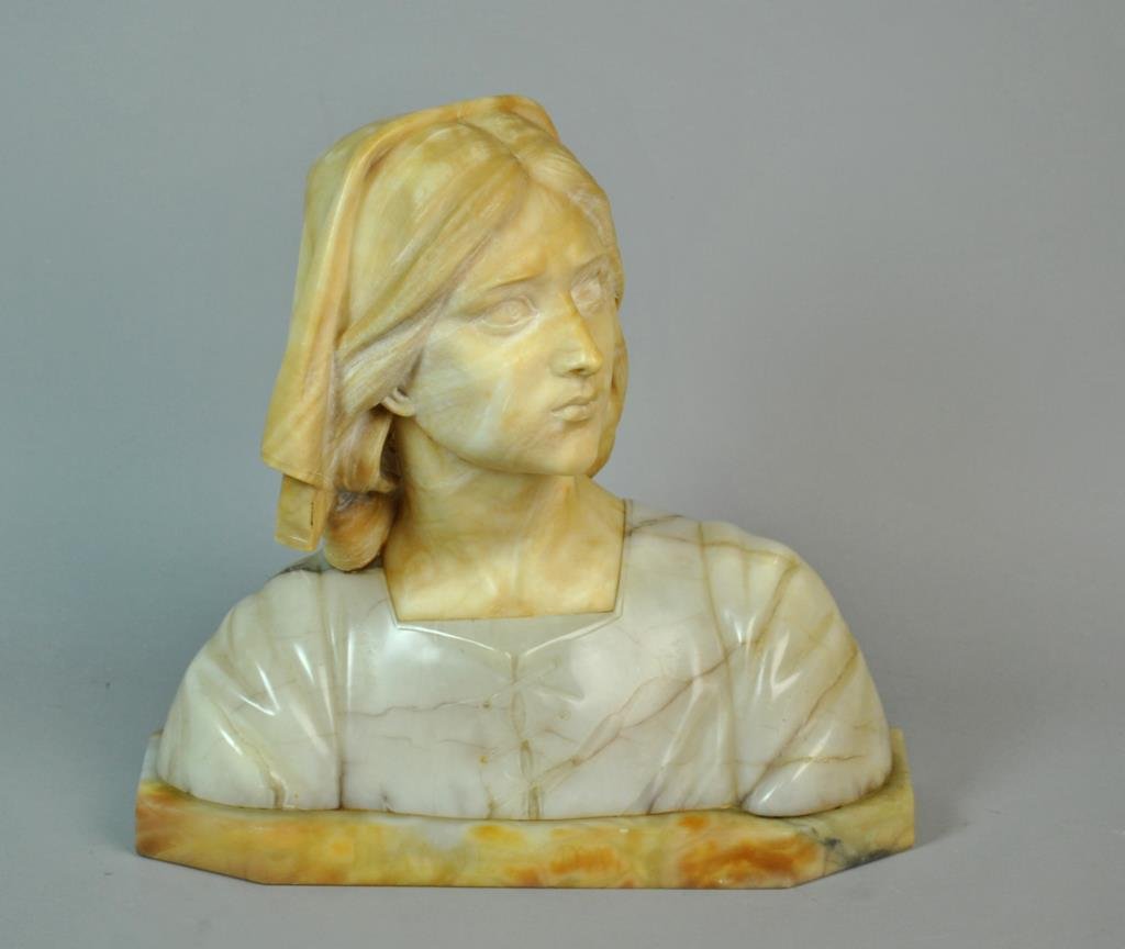 JOAN OF ARC ALABASTER BUST (1 of 3)