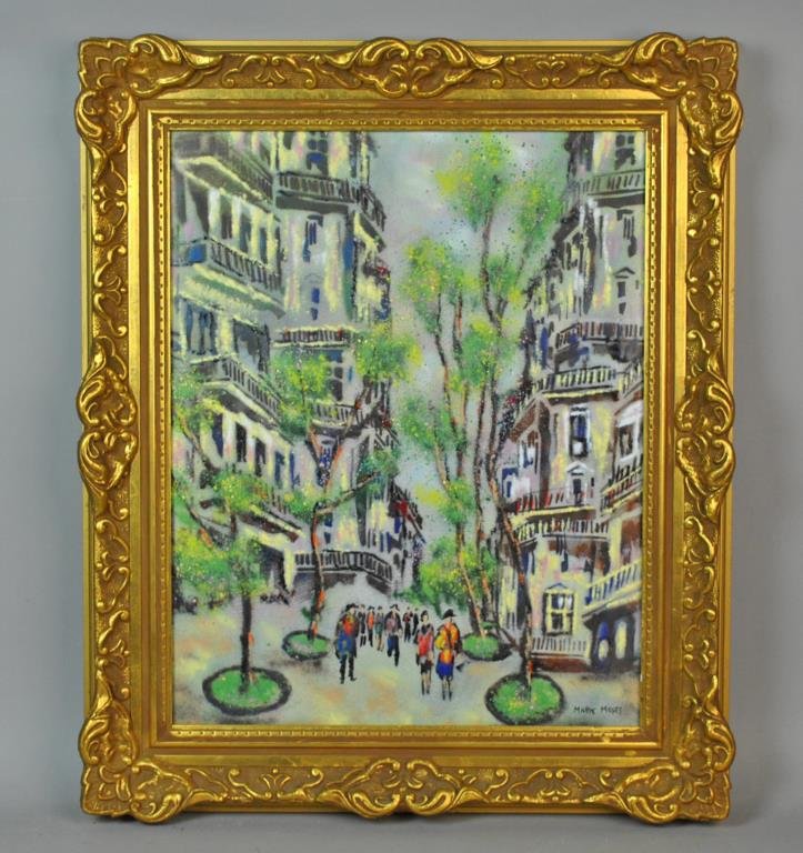 MARK MOSES ENAMEL ON COPPER - STREET SCENE (1 of 4)