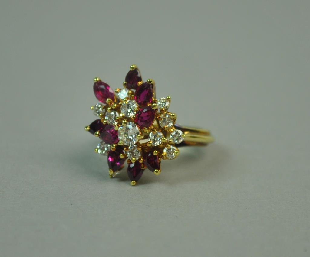 RUBY & DIAMOND CLUSTER RING, 1.83CTW (1 of 3)