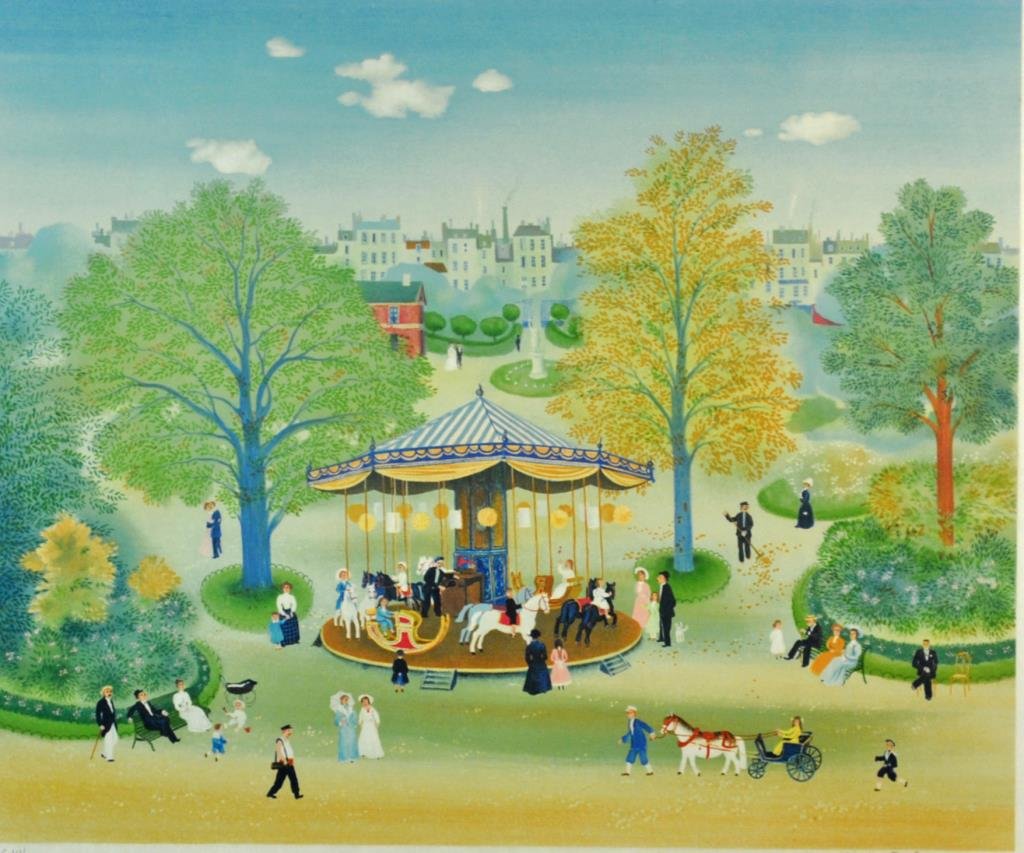 MICHEL DELACROIX LITHOGRAPH - CAROUSEL (1 of 5)