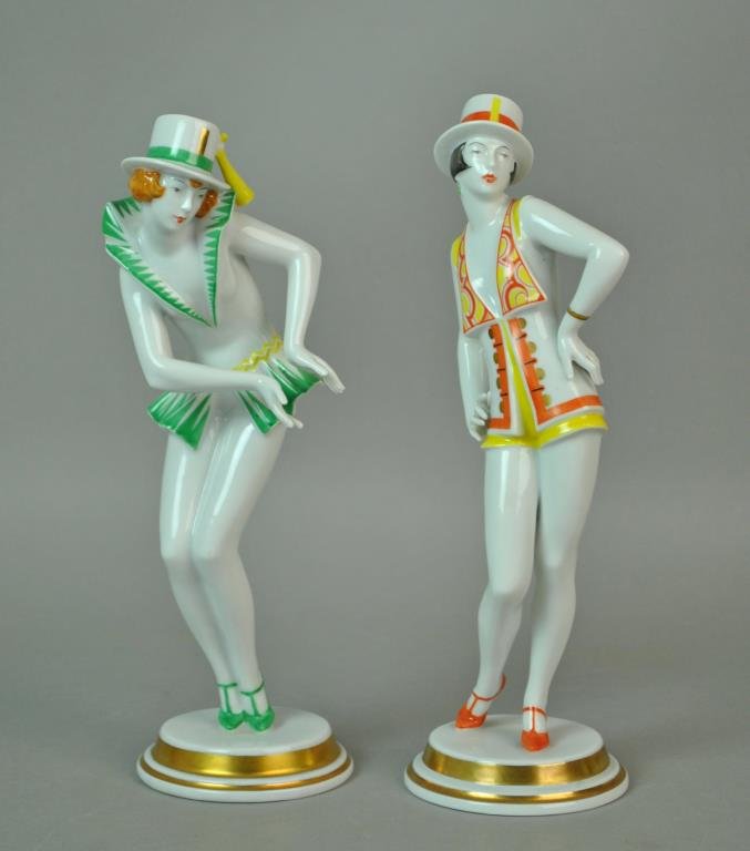 (2) ROSENTHAL ART DECO DANCING LADIES FIGURES (1 of 4)