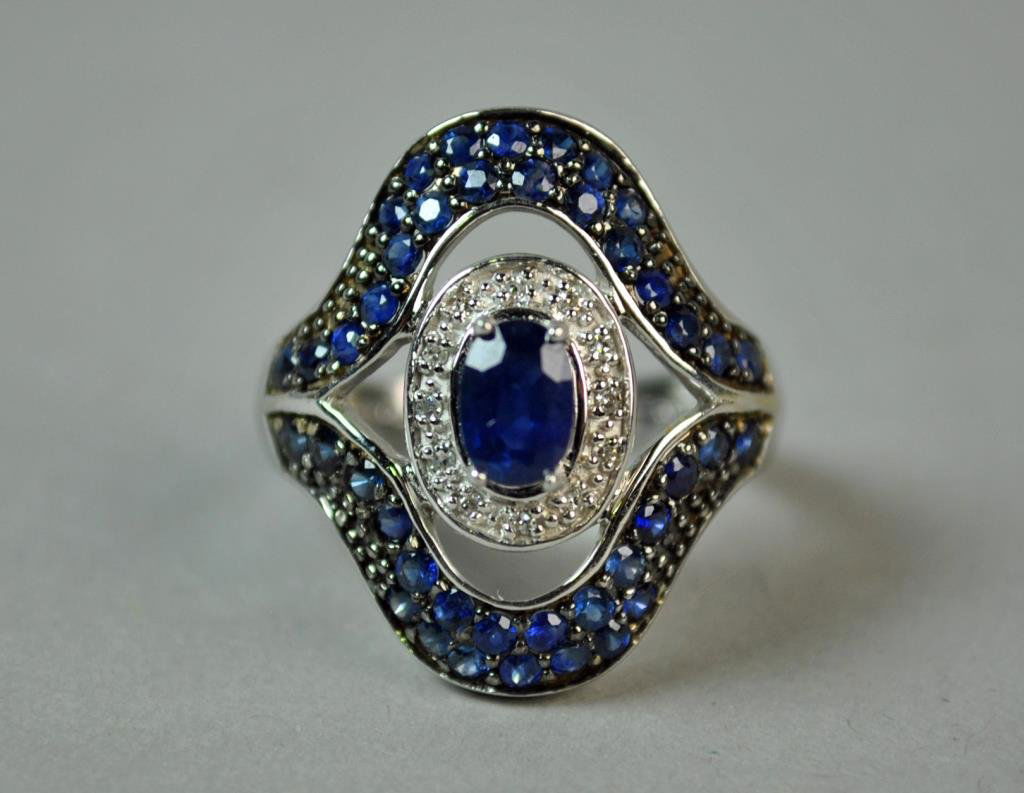 SAPPHIRE & DIAMOND RING, 1.60 CTW (1 of 2)