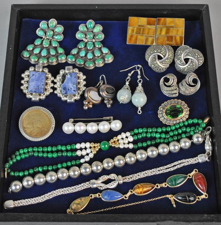 (14) PIECE JEWELRY GROUP, MOST SILVER (1 of 3)