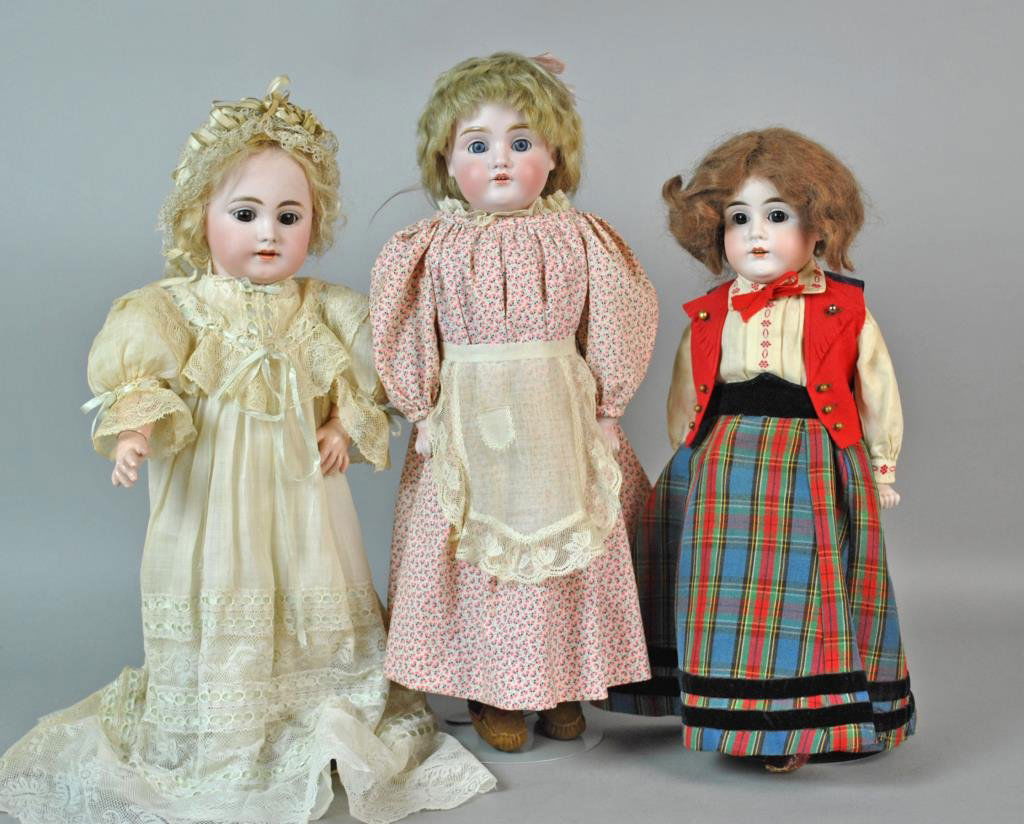 (3) BISQUE HEAD DOLLS (1 of 5)