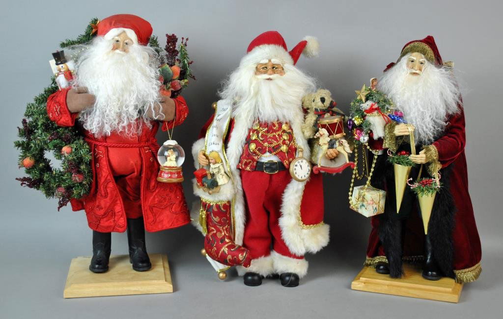 (3) COLLECTIBLE SANTA CLAUSE FIGURES (1 of 6)