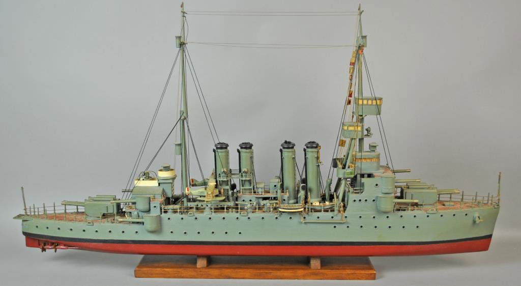 PAINTED WOOD SCALE MODEL USS CINCINNATI (1 of 8)