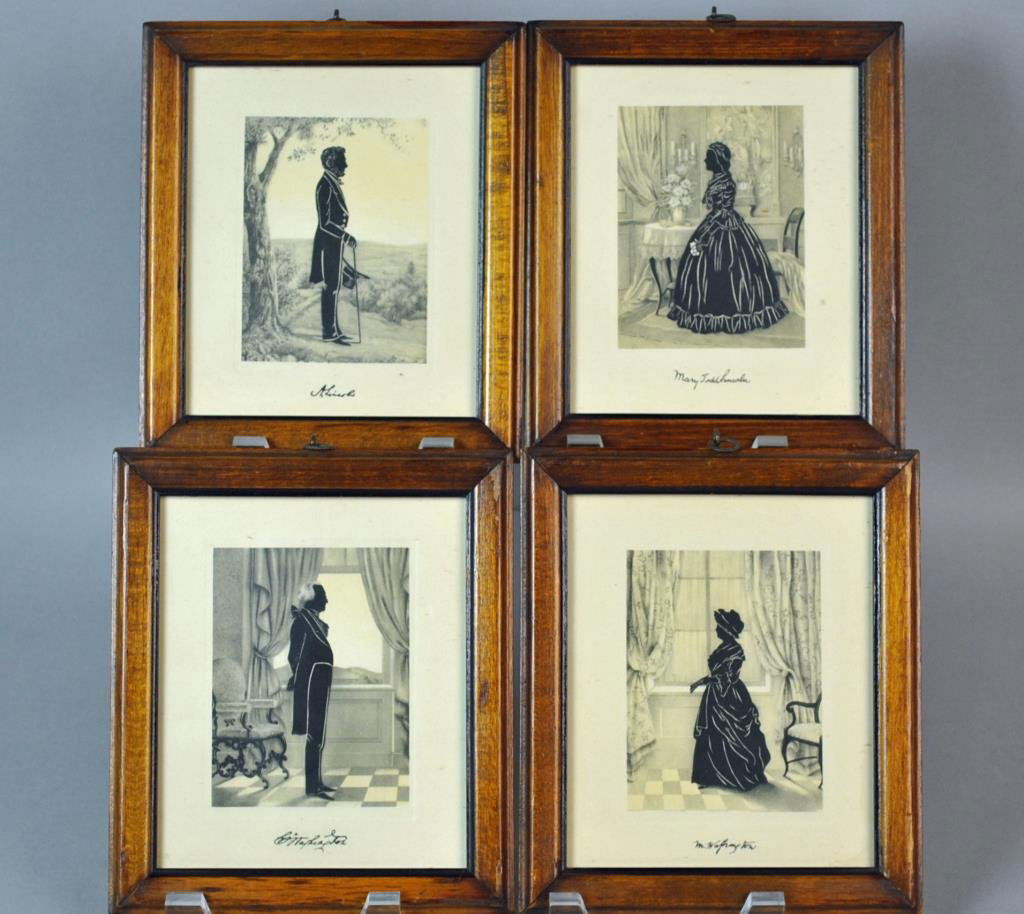 (4) FRAMED PRESIDENTIAL SILHOUETTES (1 of 3)