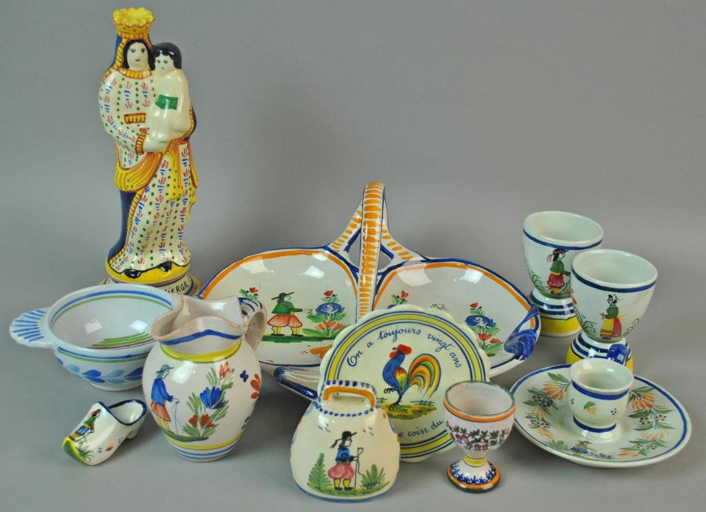 (11) PIECE QUIMPER FRENCH POTTERY GROUP (1 of 5)