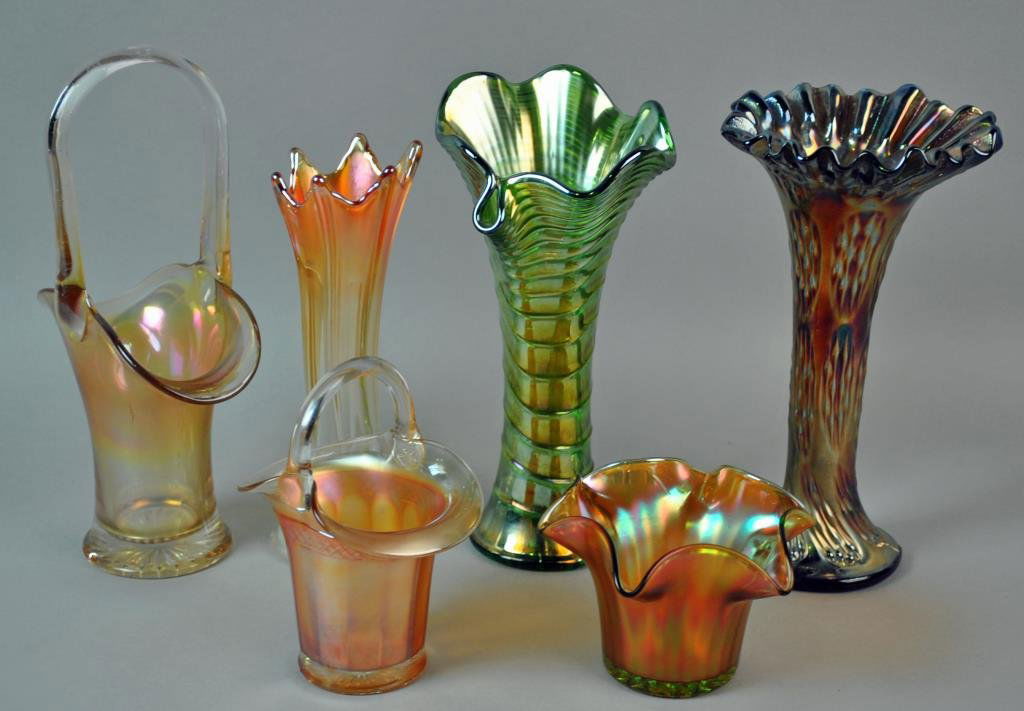 (6) PIECE CARNIVAL GLASS GROUP (1 of 2)