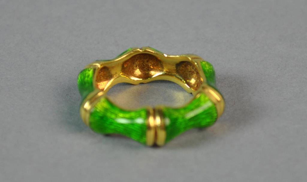 18K GREEN ENAMEL RING (1 of 1)