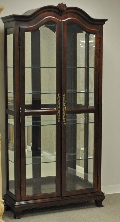 CHERRY FINISH CURIO BY JASPER CABINET (1 of 1)