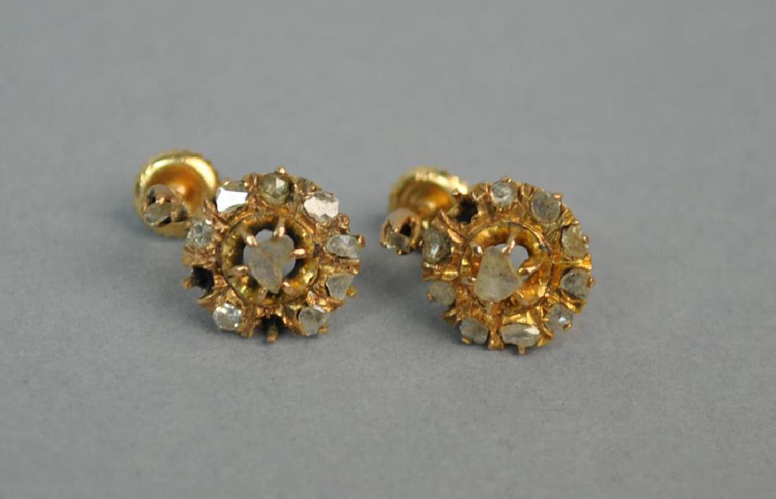 PAIR ANTIQUE DIAMOND EARRINGS (1 of 1)