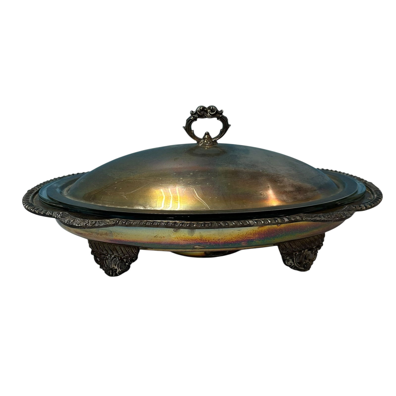 English Silver Mfg. Hot Silver Plate Serving Dish (1 of 8)