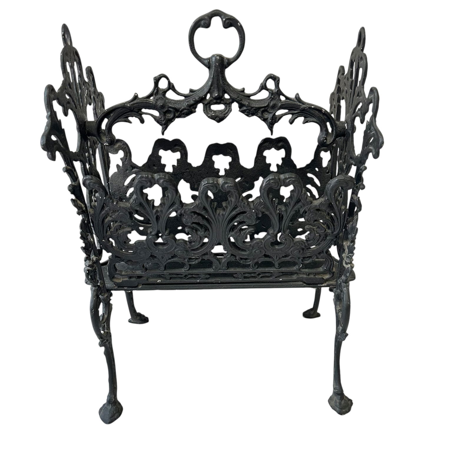 Vintage Cast Iron Magazine Rack (1 of 8)