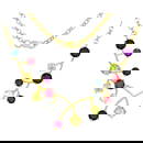 Multicolored Natural Gemstones Necklace 6.2 Carats 18K Yellow Gold Plated Silver