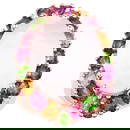 Natural Rose Quartz Cocktail Ring Multicolored Gemstones 14K Rose Gold Plated