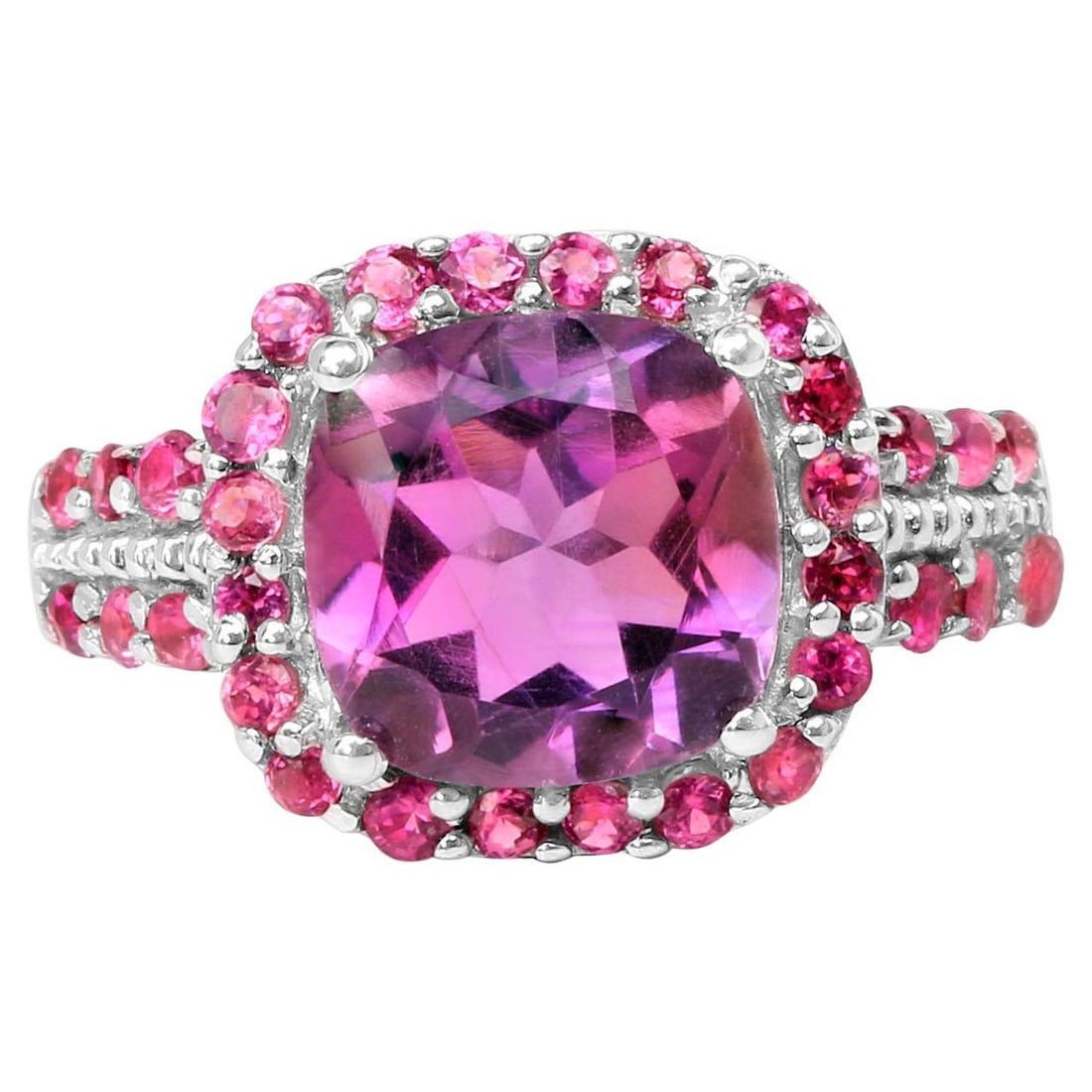 Amethyst Cocktail Ring Rhodolite Setting 5 Carats (1 of 4)