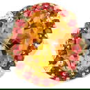 Citrine Cocktail Ring Deep Orange Sapphires 9.4 Carats 14K Gold Plated Silver