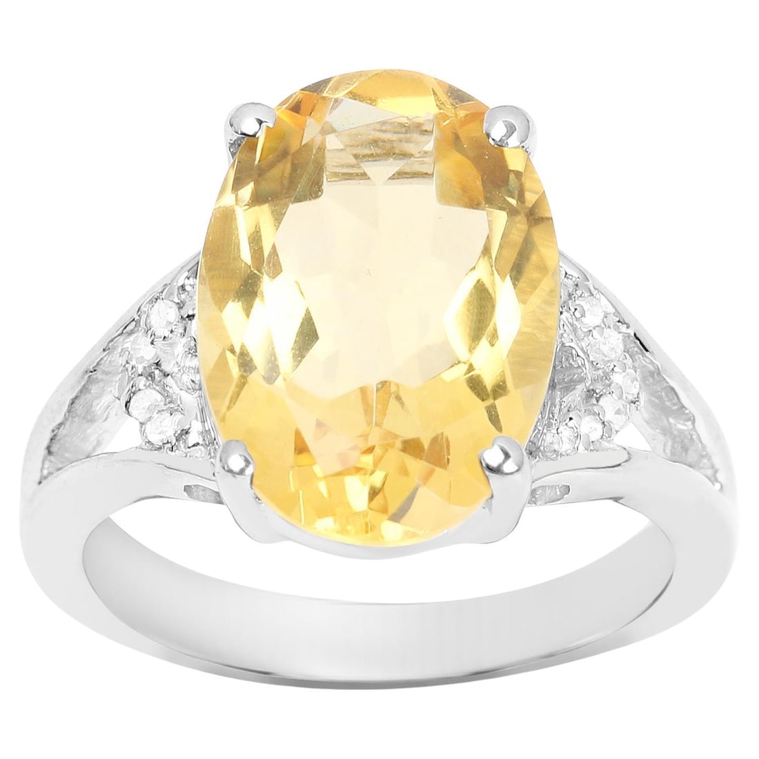 Citrine Ring Diamonds 4.53 Carats Sterling Silver (1 of 6)