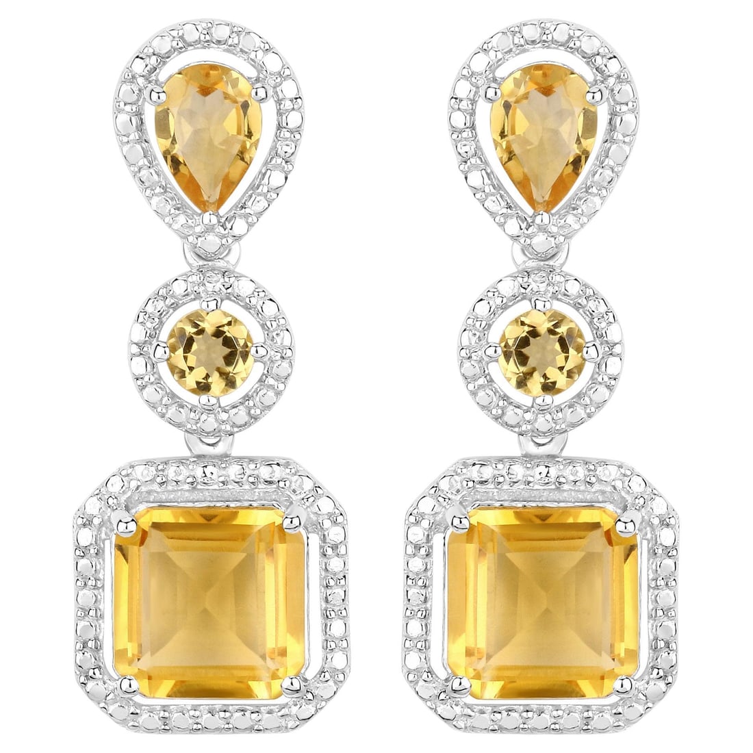 Natural Citrine Dangle Earrings 7.5 Carats Total (1 of 4)