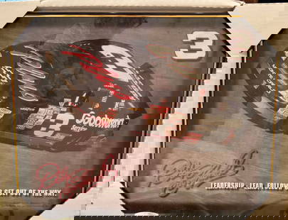 LEADERSHIP- LEAD, FOLLOW OR GET OUT OF THE WAY: Framed and signed Dale Earnhardt poster or picture