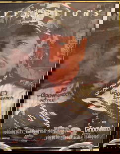 Reflections quote- "Dale Earnhardt": Framed commemorative poster of NASCAR driver Dale Earnhardt. "looking back, knowing that you gave it your all...win or lose, you finish a champion"