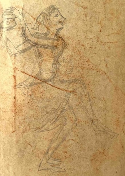DANCING DERVISH – MUGHAL SCHOOL, INDIAN MINIATURE PAINTING SKETCH (1 of 1)