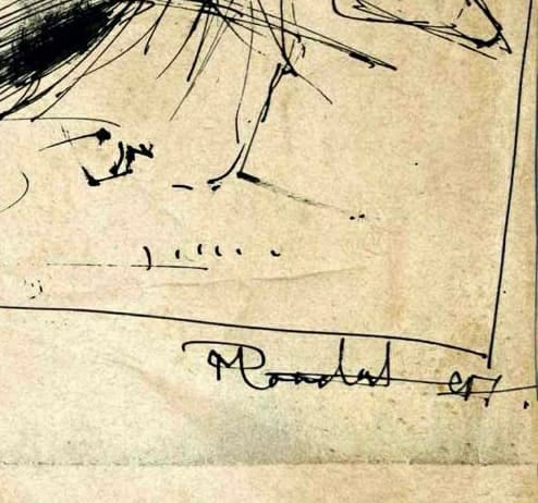 RABIN MONDAL (1929 – 2019) PEN AND INK SKETCH 2005 - 2