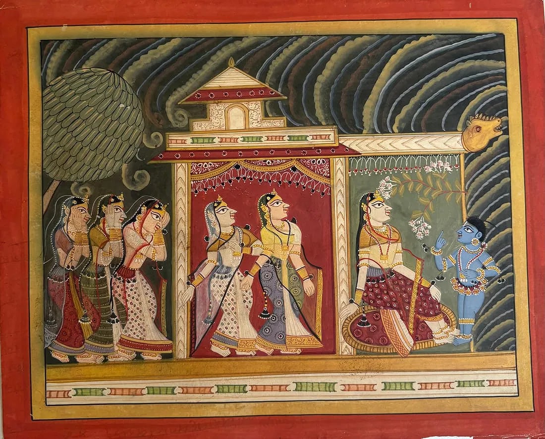 INDIA MALWA SCHOOL PAINTING FROM A BHAGWAT PURAN SERIES (1 of 1)