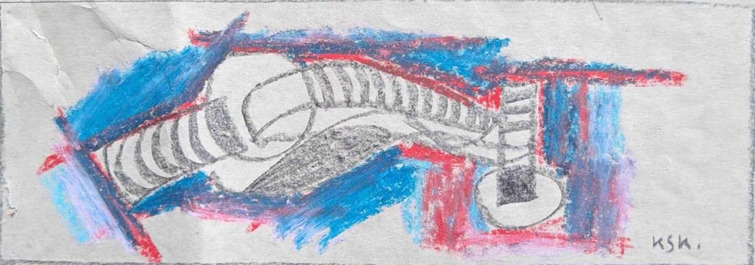 K.S. KULKARNI (INDIA, 1916-1994) PASTEL ON PAPER UNTITLED (ABSTRACT COMPOSITION) (1 of 1)