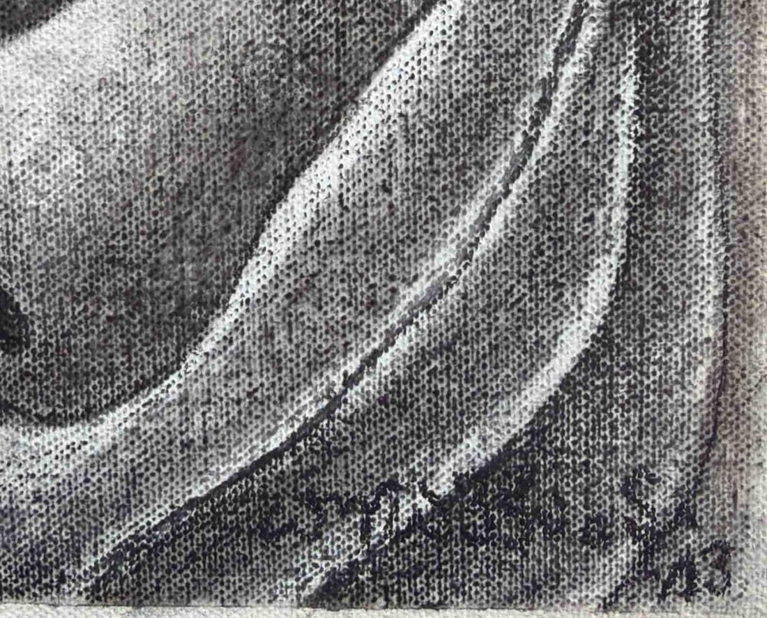 THOTA VAIKUNTAM (B. 1942) ACRYLIC ON CANVAS HEAD OF A TELANGANA MAN - 2