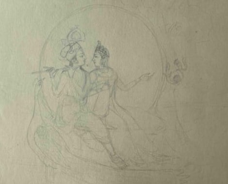 INDIAN MINIATURE PAINTING – BUNDI SCHOOL, RADHA AND KRISHNA SERIES: INDIAN MINIATURE PAINTING – BUNDI SCHOOL, RADHA AND KRISHNA SERIESA VIBRANT MINIATURE PAINTING FROM THE BUNDI SCHOOL, FEATURING A SCENE FROM THE RADHA AND KRISHNA SERIES. THIS COMPOSITION BEAUTIFULL