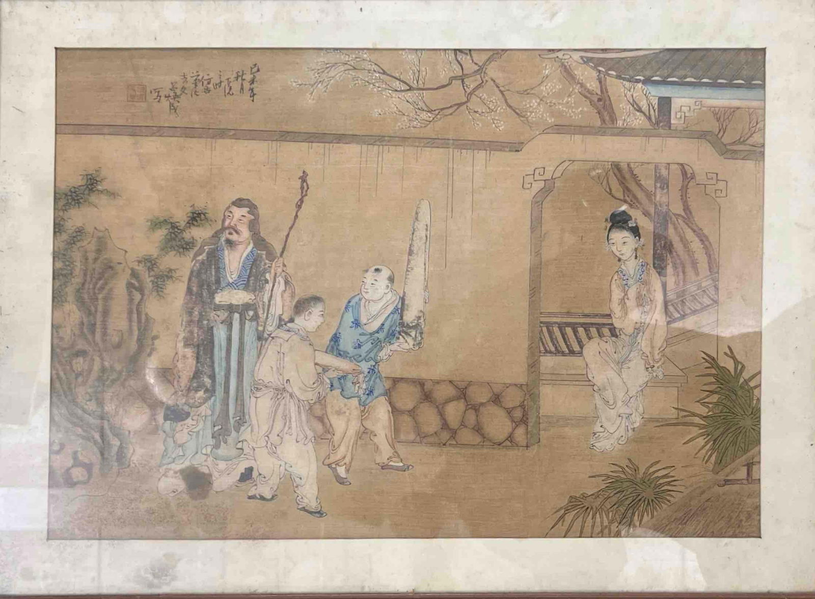 SCHOLARS AND DISCIPLES IN A GARDEN COURTYARD (1 of 2)