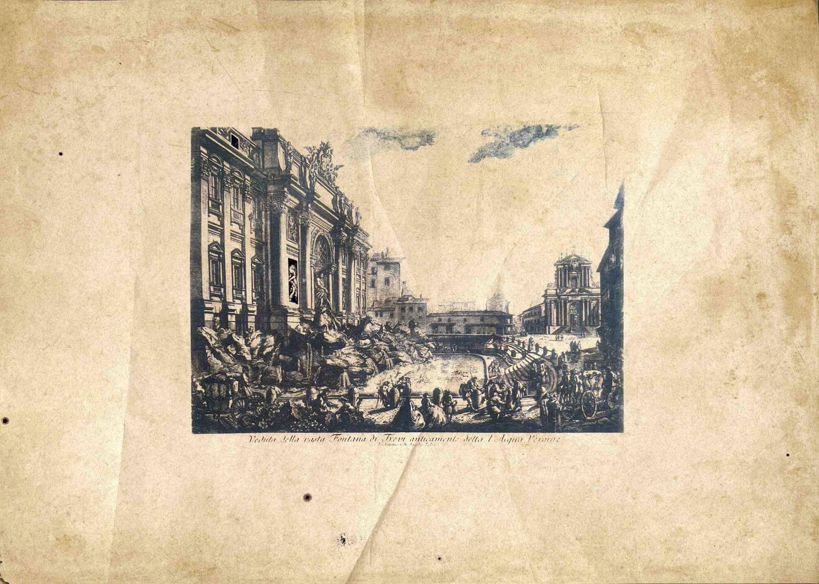CLASSICAL EUROPEAN CITYSCAPE WITH GRAND ARCHITECTURE: CLASSICAL EUROPEAN CITYSCAPE WITH GRAND ARCHITECTURE THIS WORK APPEARS TO BE AN EARLY EUROPEAN PRINT OR ENGRAVING DEPICTING A GRAND URBAN SCENE, LIKELY INSPIRED BY 18TH- OR 19TH-CENTURY ITALIAN OR CON