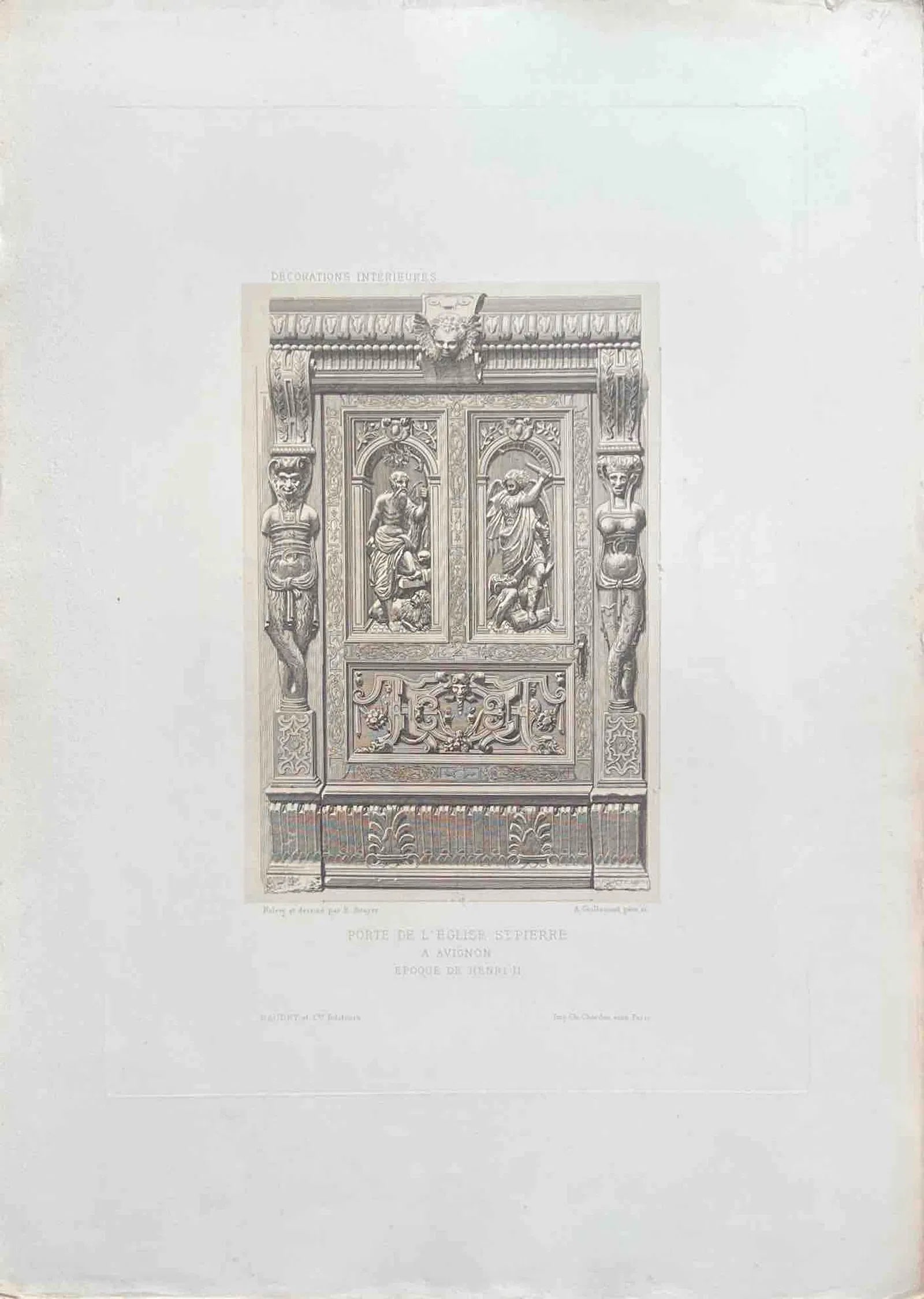 CARVED WOODEN DOOR OF THE ÉGLISE ST-PIERRE IN AVIGNON – PERIOD OF HENRI II (1 of 1)