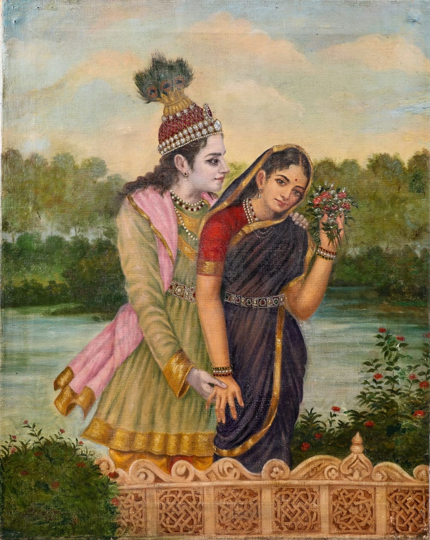 M. V. DHURANDHAR (1867–1944) – RADHA AND KRISHNA 30 x 24 IN (1 of 1)