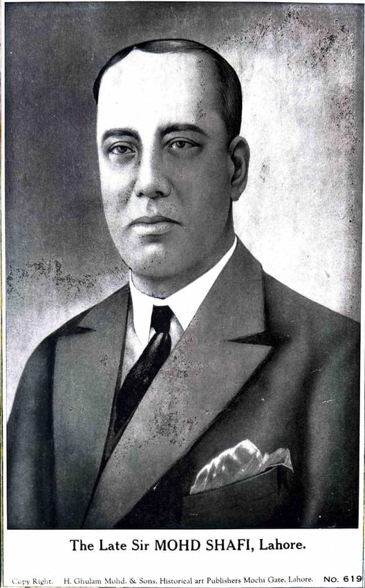 VINTAGE PORTRAIT OF THE LATE SIR MOHD SHAFI, LAHORE 20TH CENTURY HISTORICAL PORTRAITS: VINTAGE PORTRAIT OF THE LATE SIR MOHD SHAFI, LAHORE AUCTION: RARE HISTORICAL PRINT PUBLISHED BY H. GHULAM MOHD. & SONS, HISTORICAL ART PUBLISHERS, MOCHI GATE, LAHORE PRINT NUMBER: 619 CIRCA EARLY 20TH