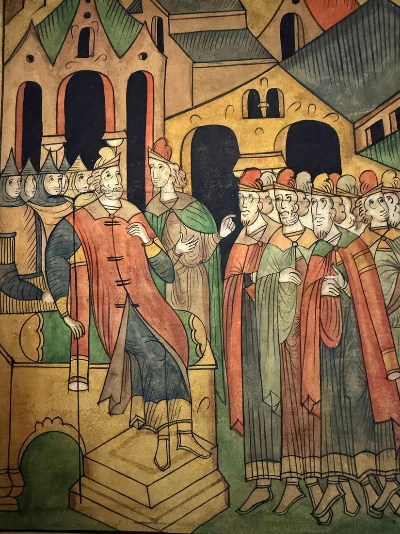 RARE YAHOODI (JEWISH) PAINTING OF ROYAL GATHERING, 19TH CENTURY - 2