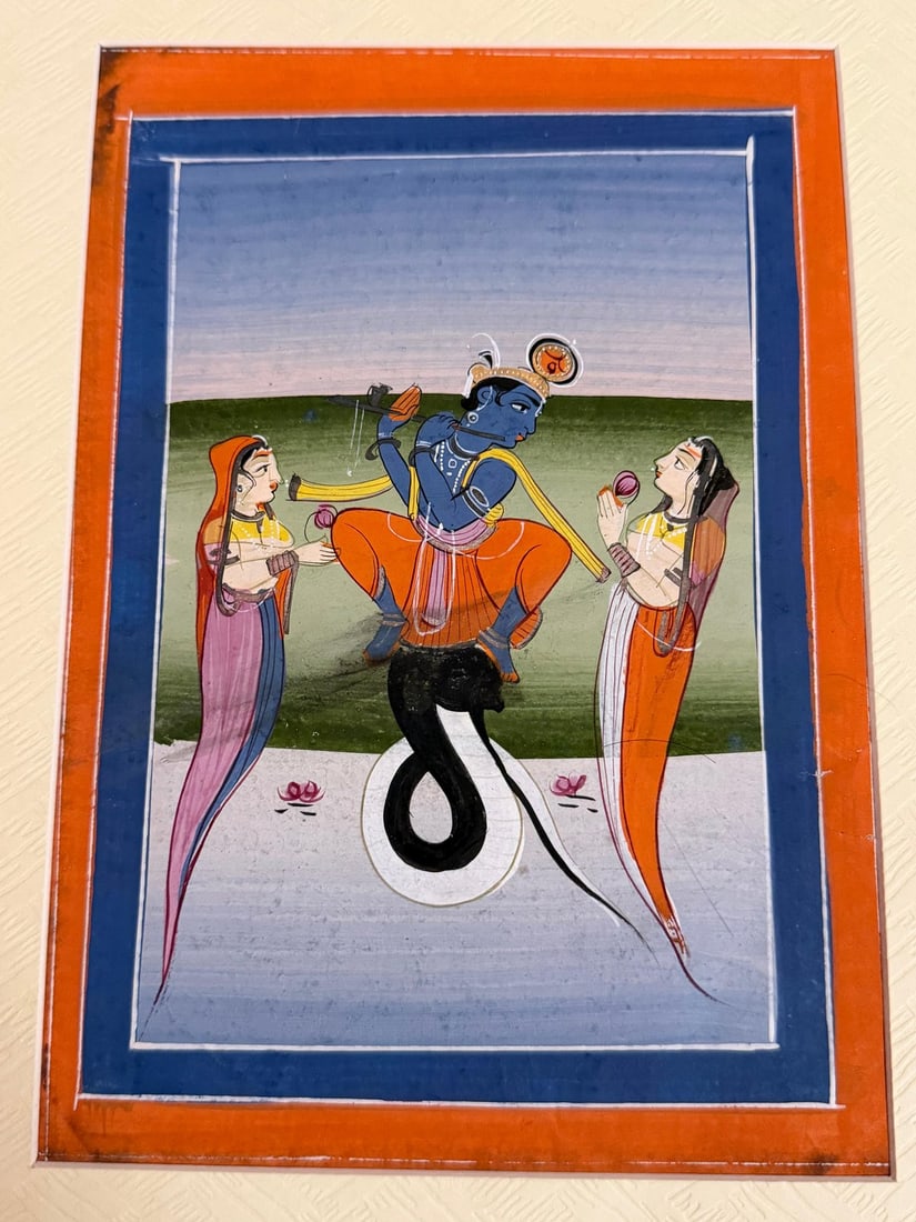 JAIPUR SCHOOL MINIATURE PAINTING OF KRISHNA DANCING ON KALIYA (KALIYA MARDAN), 19TH CENTURY - 2