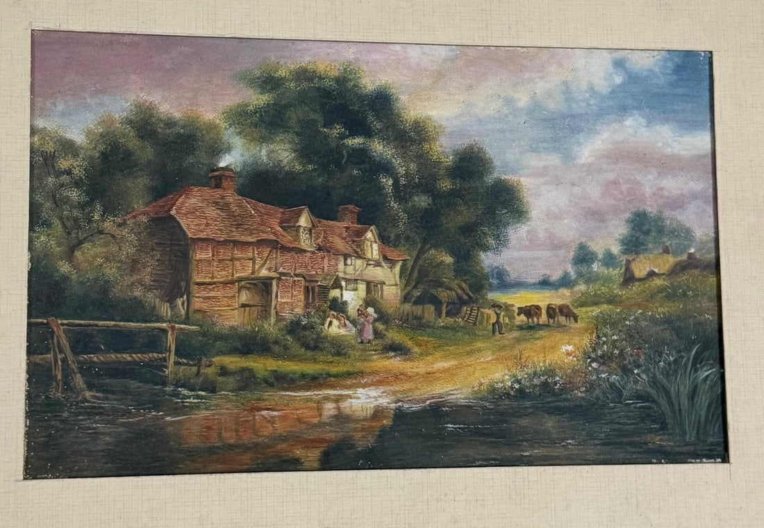 ENGLISH SCHOOL PASTORAL RIVER LANDSCAPE WITH CATTLE, 19TH CENTURY - 2