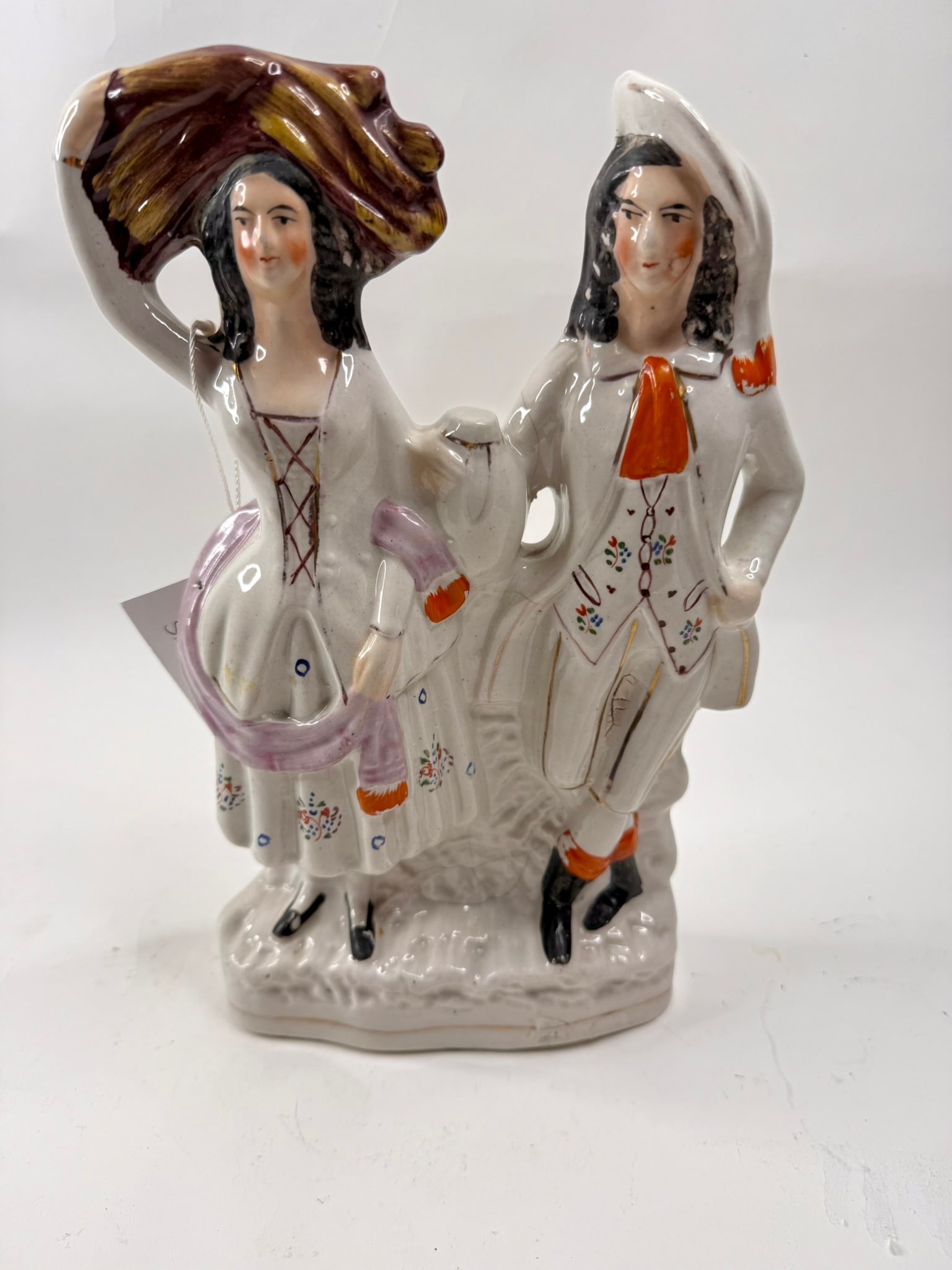 Staffordshire Harvest Motif Flatback Man and Woman (1 of 6)