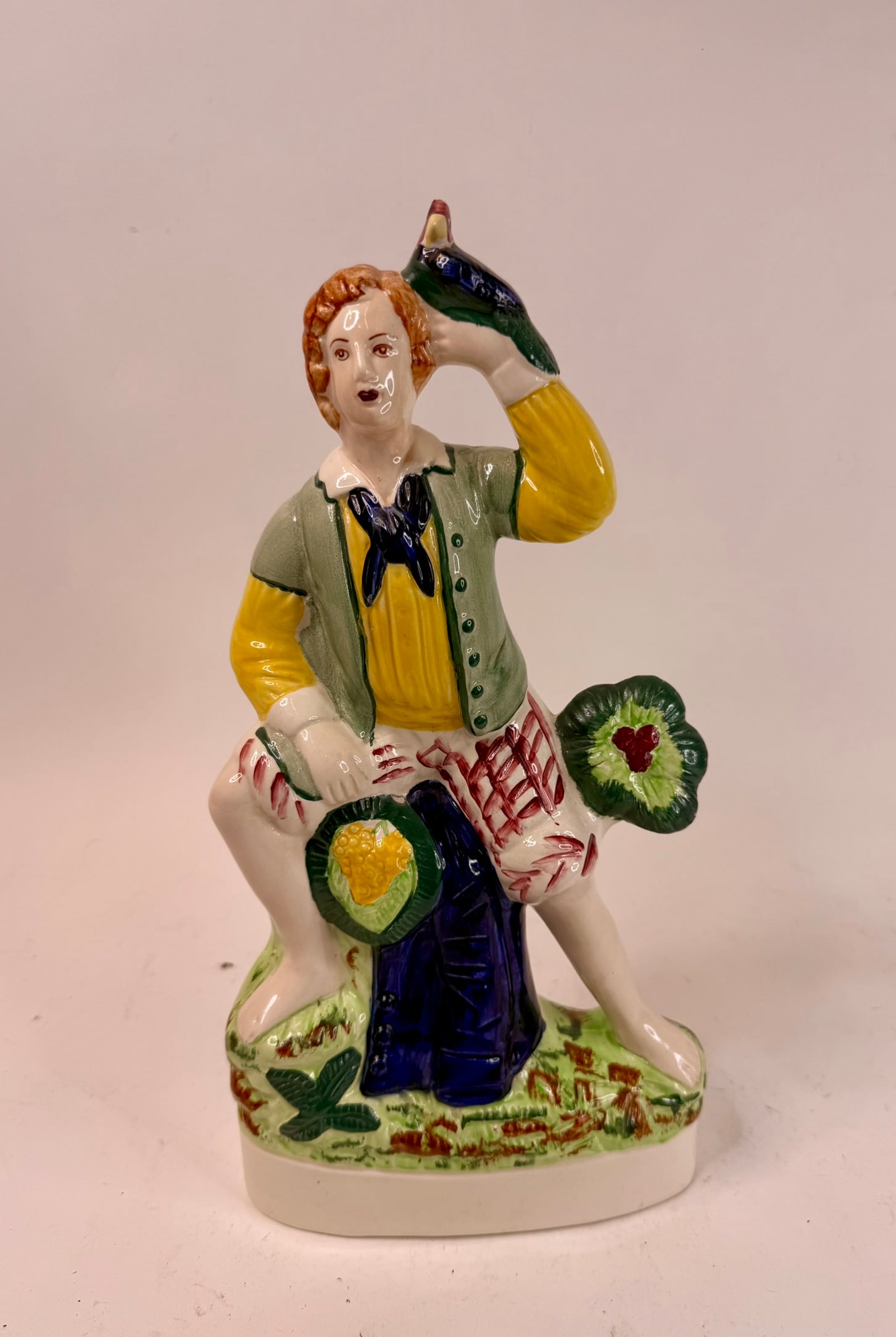 Sampson Smith Est.1846 Olde Staffordshire Figures No. 11 The Fisherboy- 20th Century Reproduction: 1846 Olde Staffordshire Figures No. 11 The Fisherboyk 20th Century Reproduction