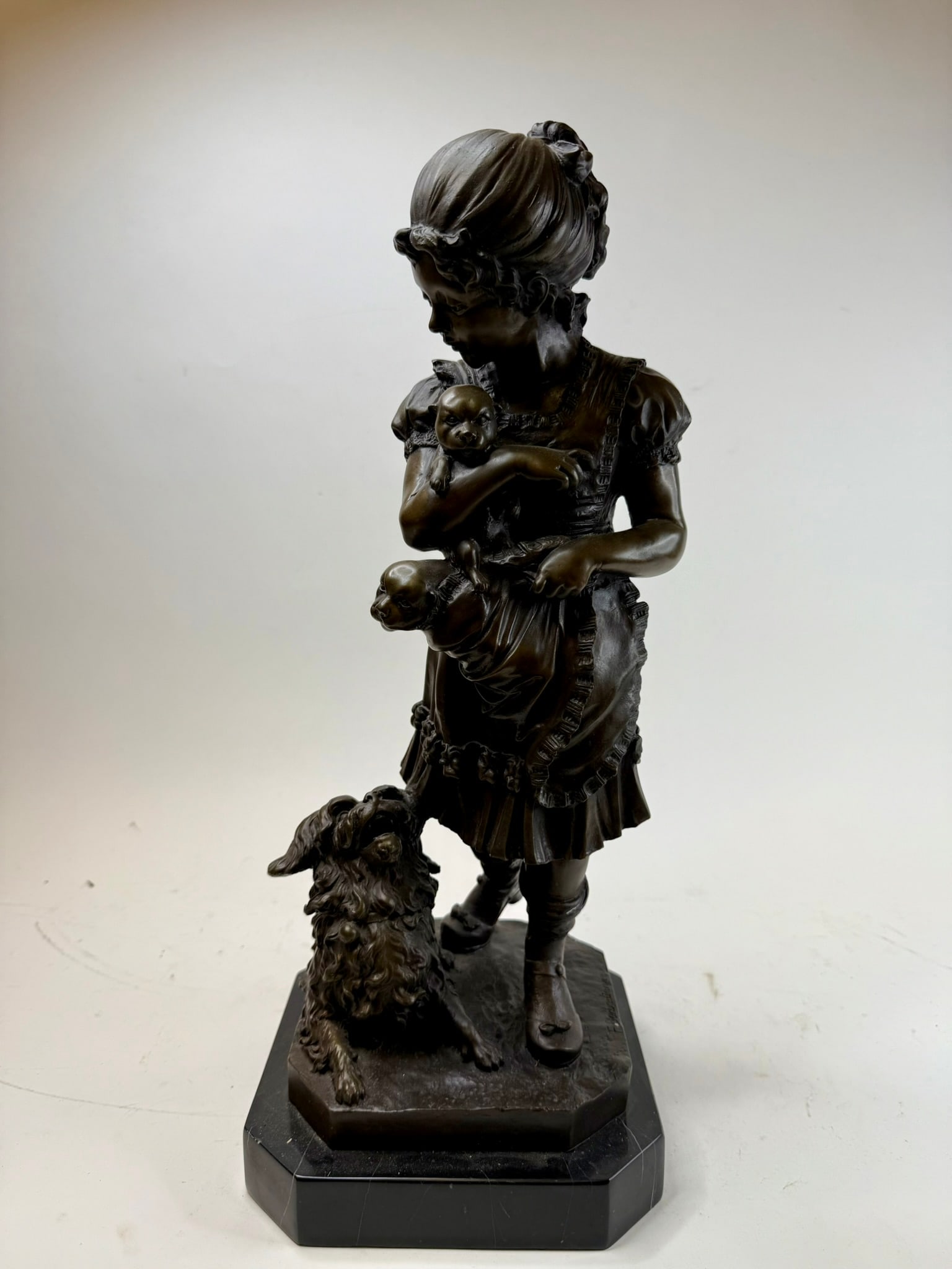 Bronze of Young Girl Signed Barbedienne (1 of 9)