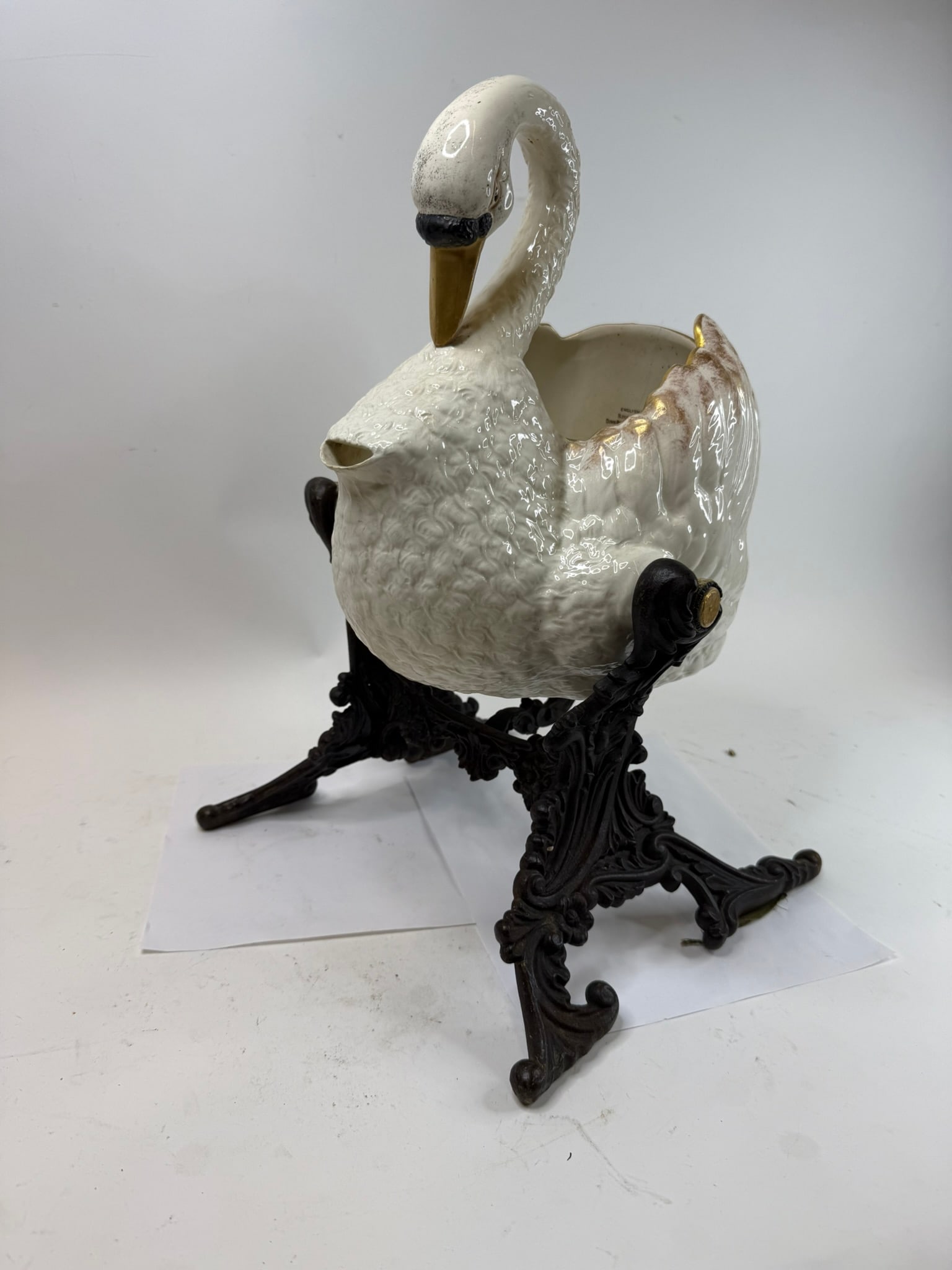 Unusual Burslem Ceramic Pourer In The Form Of A Swan. (1 of 12)