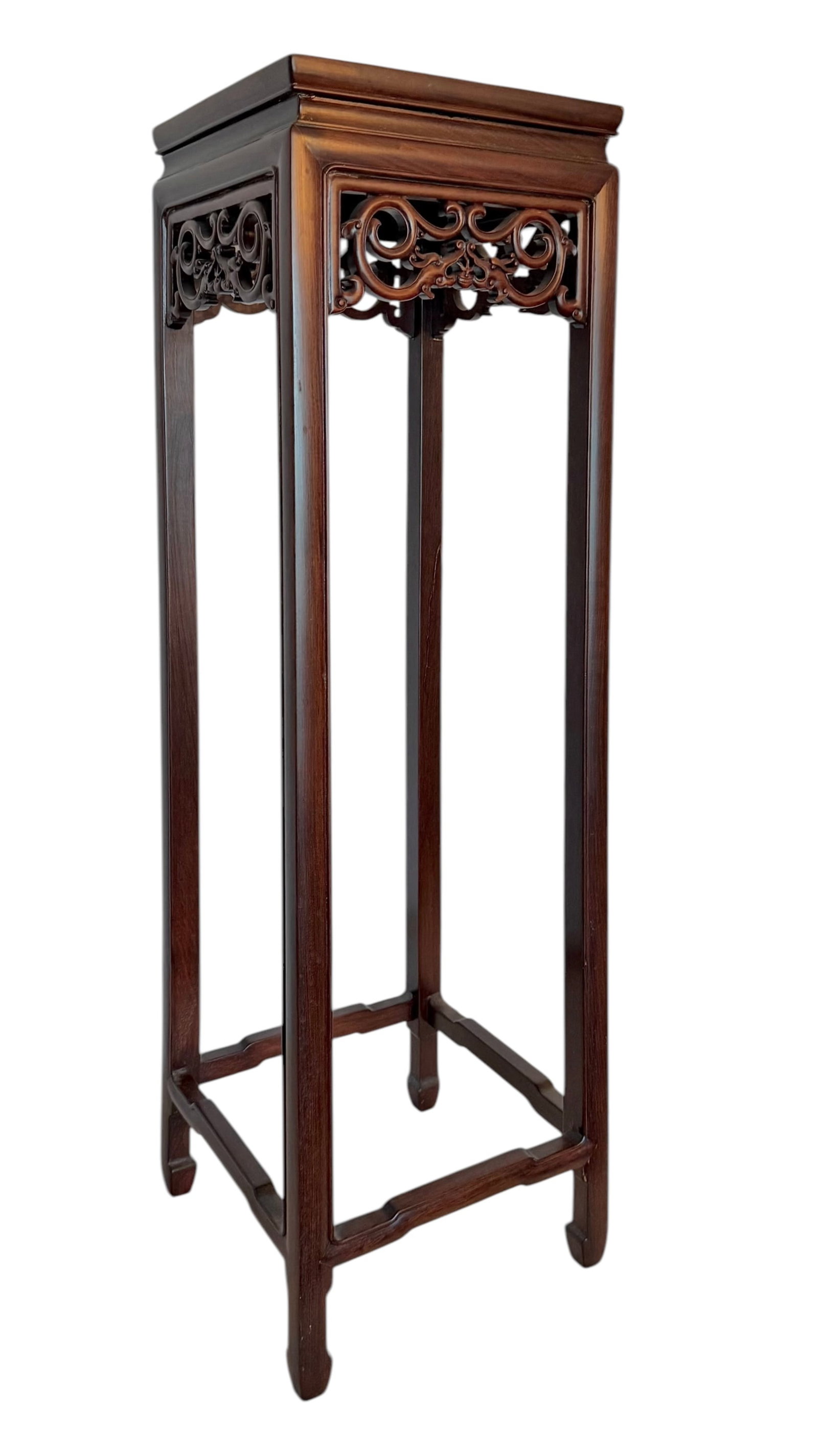 Asian Hand Carved Rosewood Plant Stand: Beautiful hand carved rosewood plant stand Asian.