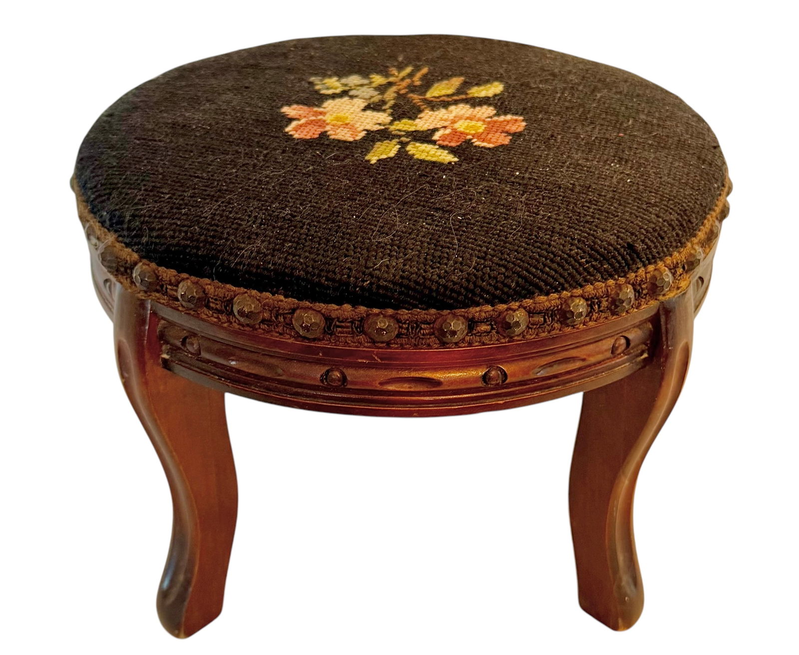 Victorian Needlepoint Foot Stool (1 of 4)